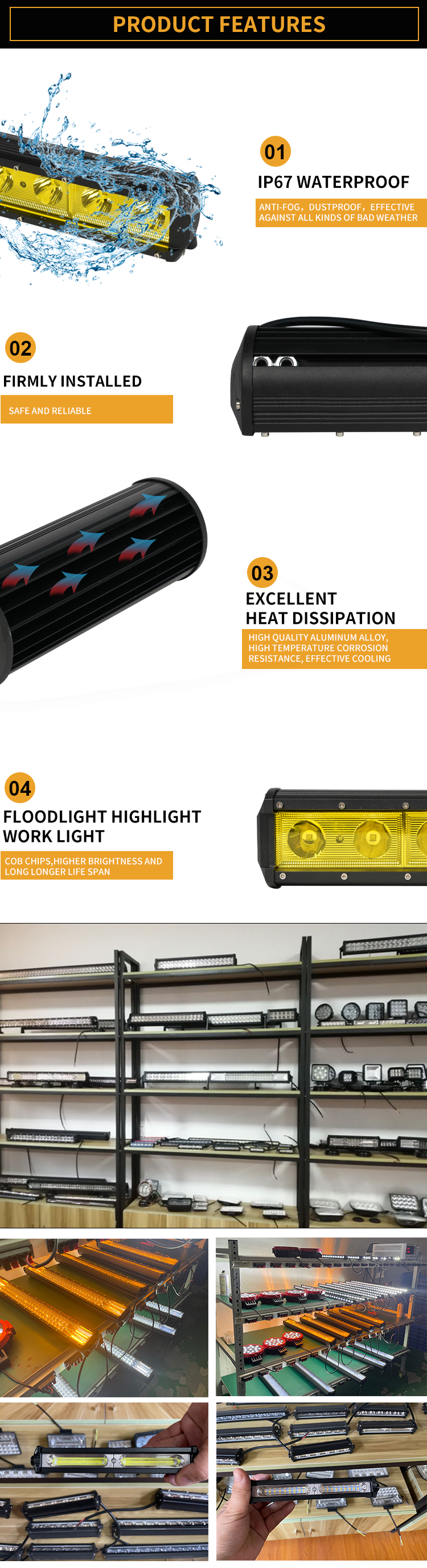 LB-C-003 Yellow LED Light Bar