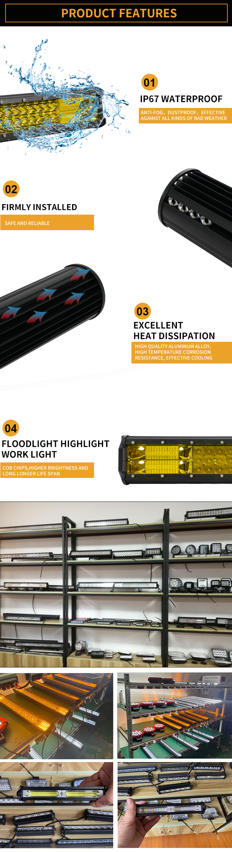 LB-D-001 Yellow LED Light Bar